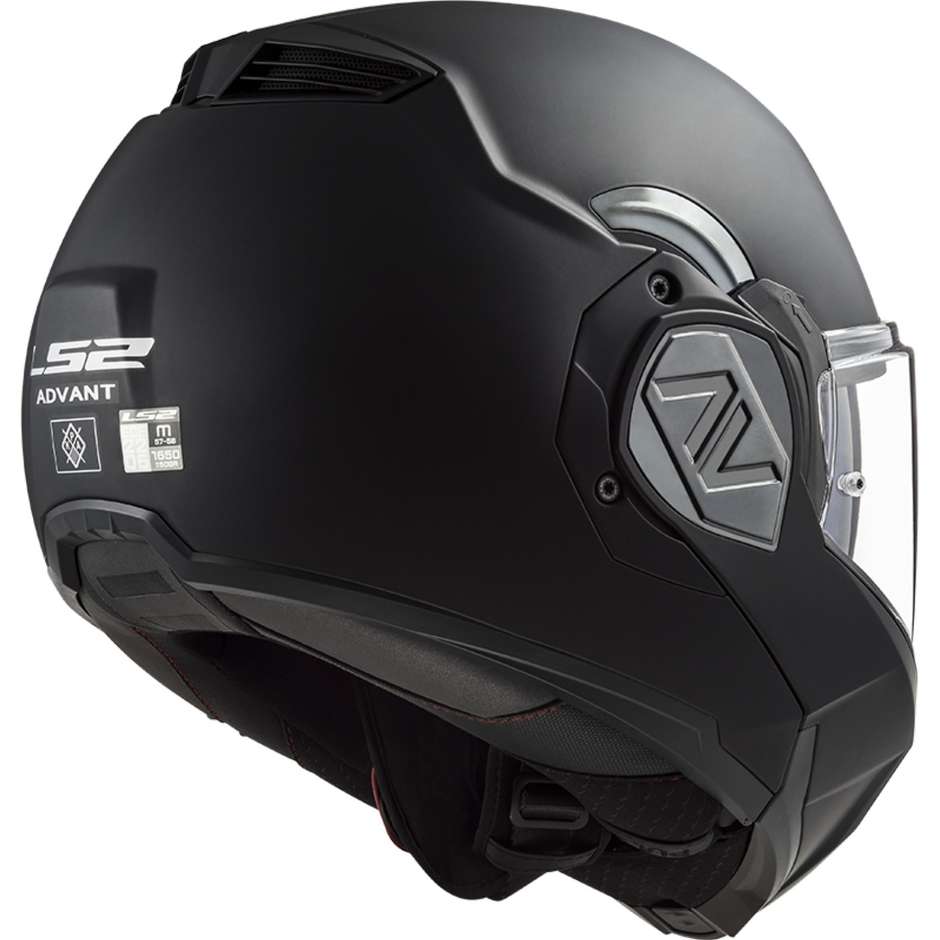 Modularer Helm Zugelassen P / J Ls2 FF906 ADVANT SOLID Glänzend Schwarz
