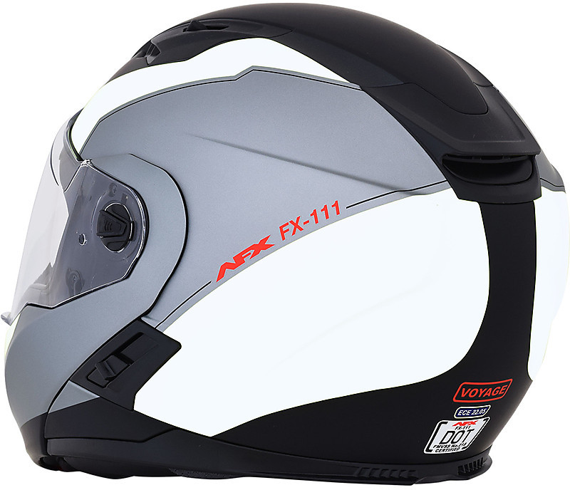 Modularer Motorradhelm Afx Fx 111 Visier Fur Doppelreisen Matt Schwarz Weiss Online Verkauf Outletmoto Eu