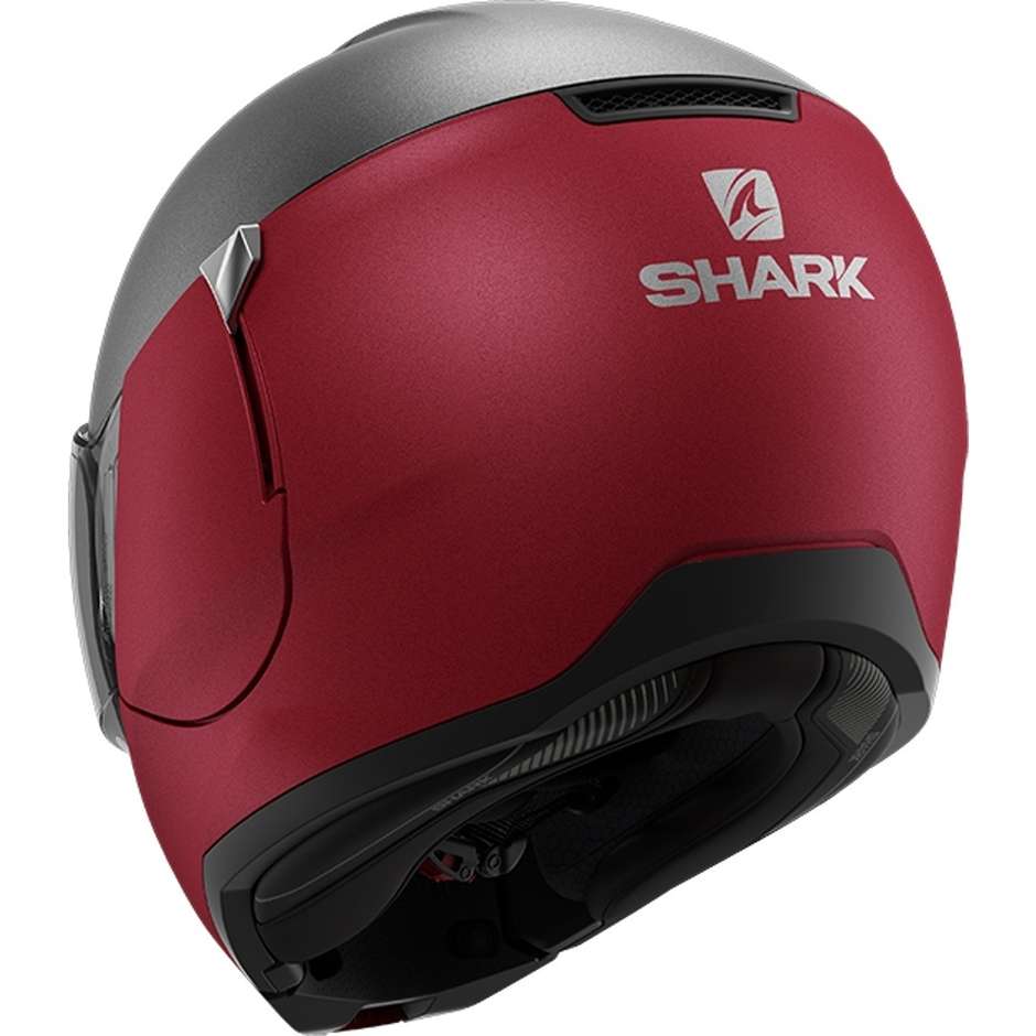 Modularer Motorradhelm In Shark EVOJET DUAL BLANK Rot Anthrazit Matt Rot
