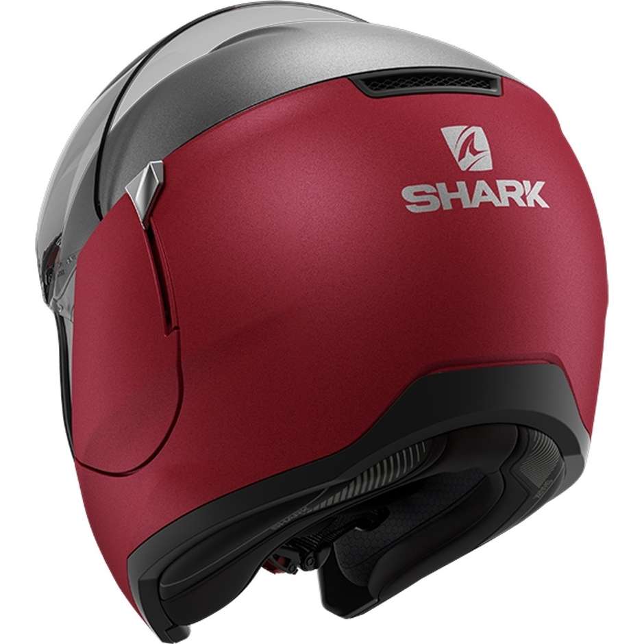 Modularer Motorradhelm In Shark EVOJET DUAL BLANK Rot Anthrazit Matt Rot