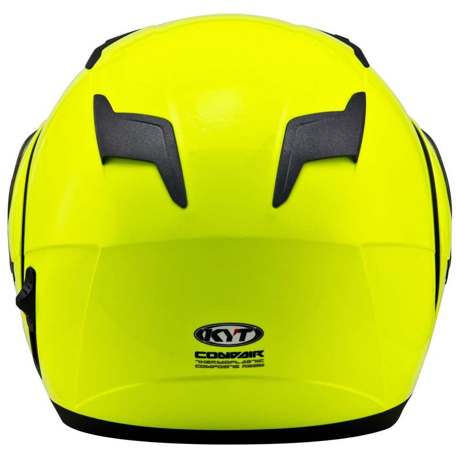 Modularer Motorradhelm KYT CONVAIR PLAIN Fluo Yellow