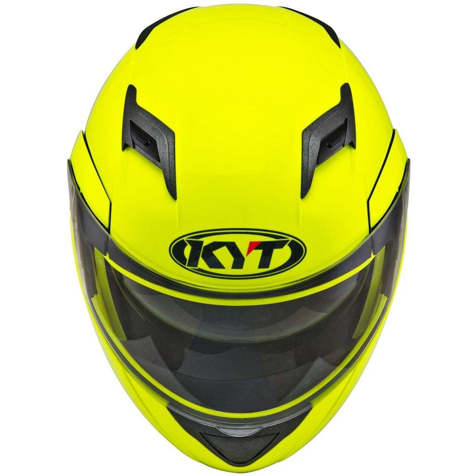 Modularer Motorradhelm KYT CONVAIR PLAIN Fluo Yellow