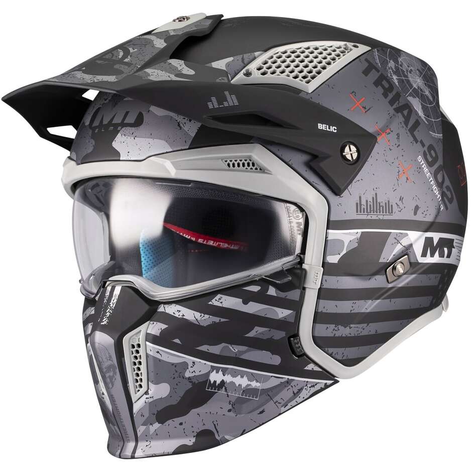 Modularer Motorradhelm MT Helmets STREETFIGHTER SV S BELIC B2 Mattgrau