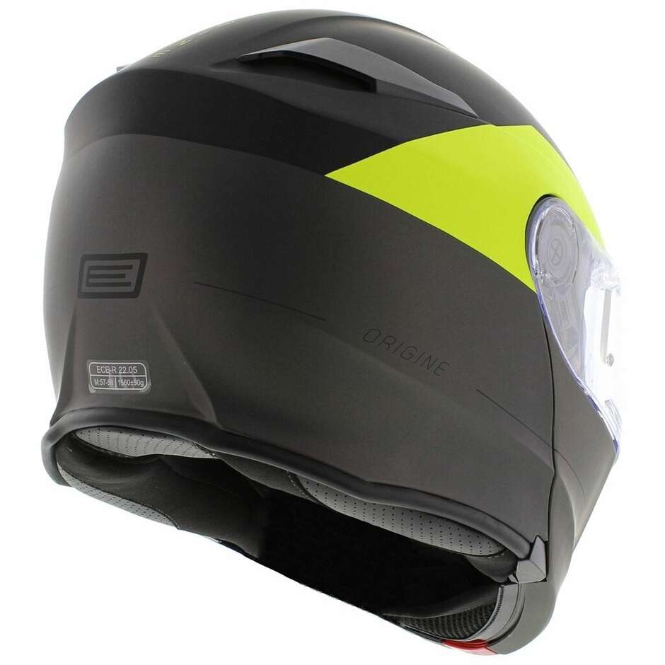 Modularer Motorradhelm Origin DELTA BASIC Virgin Yellow Fluo Black Titanium Matt