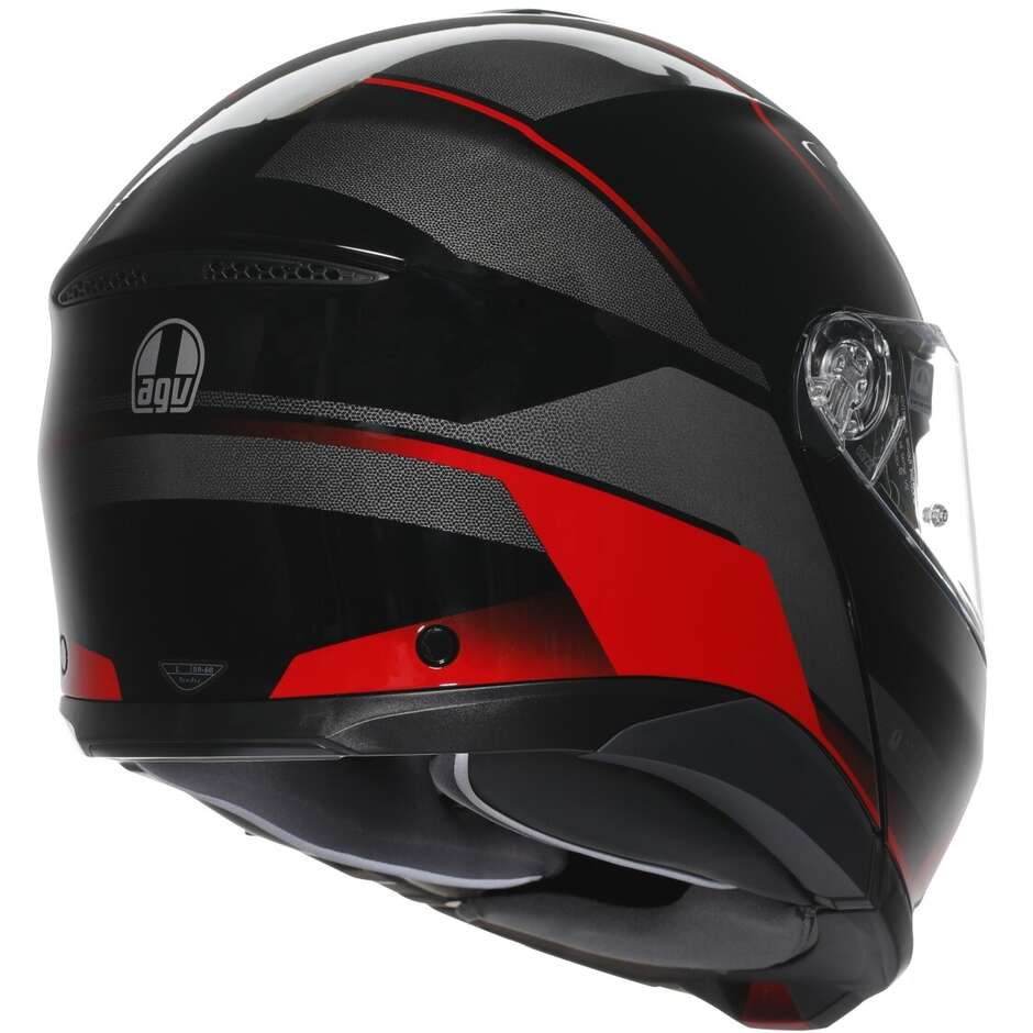 Modularer Motorradhelm P/J Agv TOURMODULAR MULTI PERCEPTION Schwarz Rot