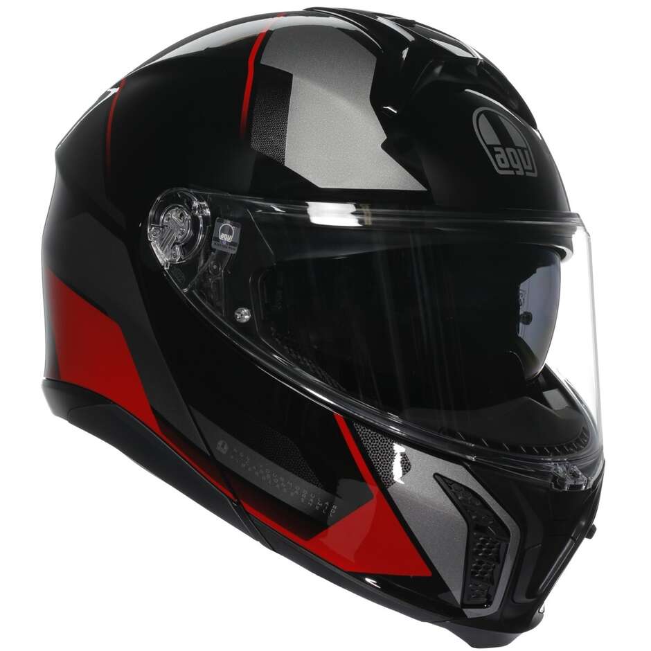 Modularer Motorradhelm P/J Agv TOURMODULAR MULTI PERCEPTION Schwarz Rot