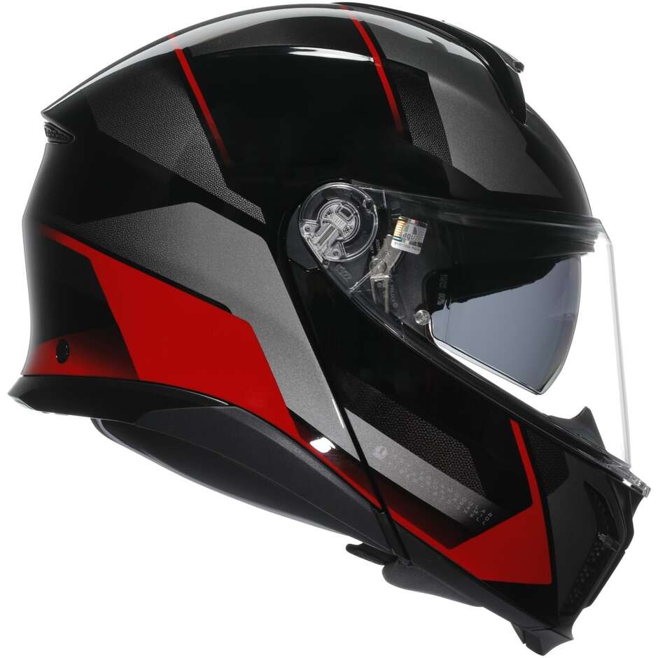 Modularer Motorradhelm P/J Agv TOURMODULAR MULTI PERCEPTION Schwarz Rot