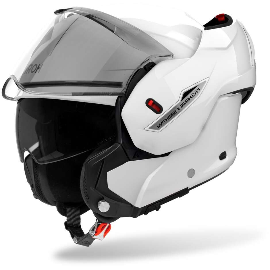 Modularer Motorradhelm P/J Airoh MATHISSE 2 COLOR Glänzendes Weiß