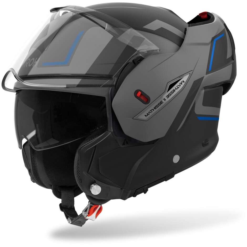 Modularer Motorradhelm P/J Airoh MATHISSE 2 GENIUS Mattblau