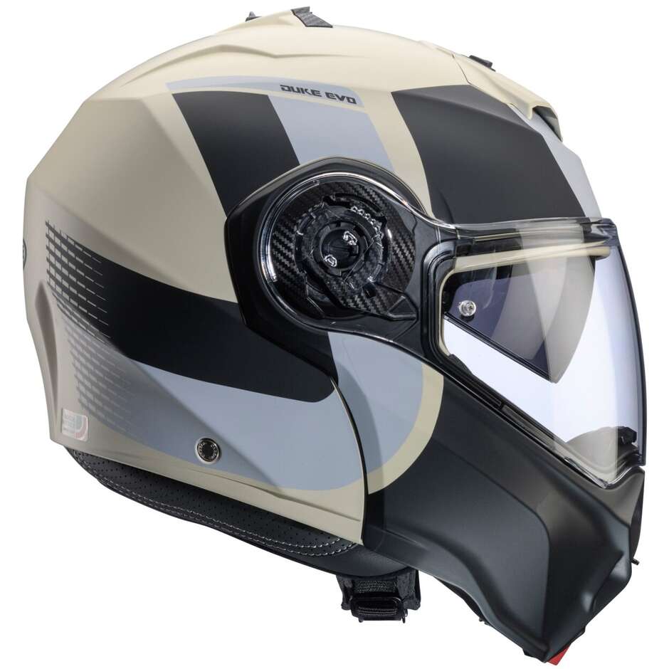 Modularer Motorradhelm P/J Caberg DUKE EVO INDY Matt Sand Grau Schwarz