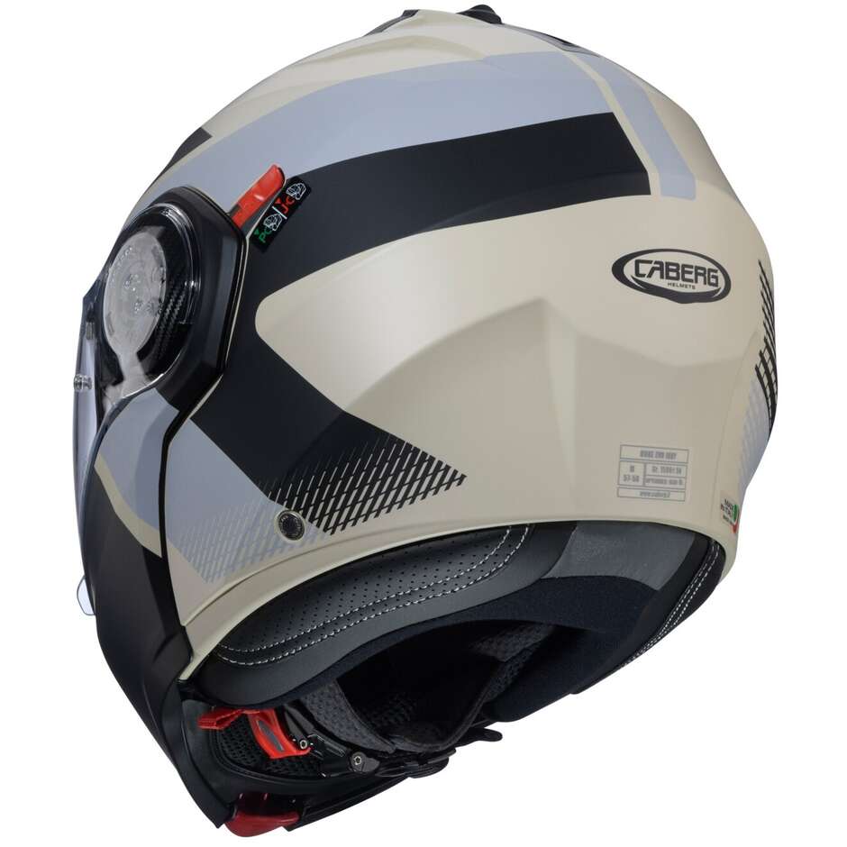 Modularer Motorradhelm P/J Caberg DUKE EVO INDY Matt Sand Grau Schwarz