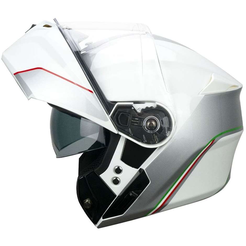 Modularer Motorradhelm P / J CGM 508i BERLIN ITALY Glossy White
