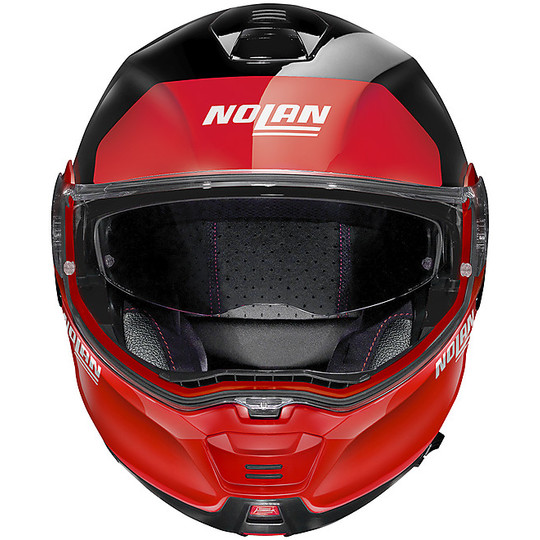 Modularer Motorradhelm P / J-geprüft Nolan N100.5 Plus DISTINCTIVE N-Com 027 Glossy Black Red