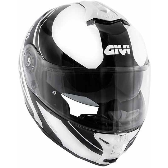 Modularer Motorradhelm P / J Givi X.21 CHALLENGER GLOBE Schwarz glänzend weiß