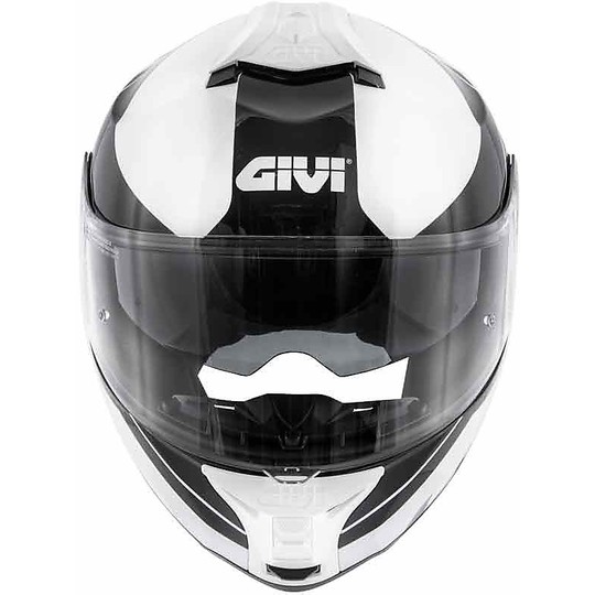 Modularer Motorradhelm P / J Givi X.21 CHALLENGER GLOBE Schwarz glänzend weiß