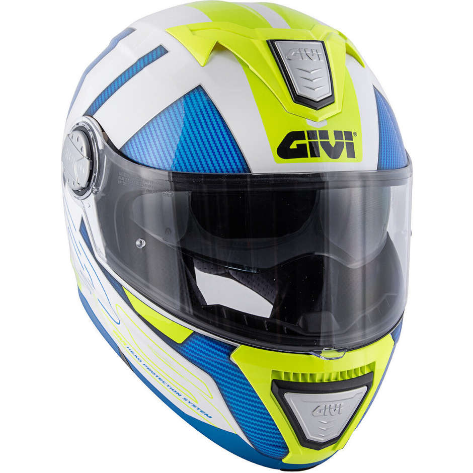 Modularer Motorradhelm P / J Givi X.23 SYDNEY Protect Weiß Blau Gelb