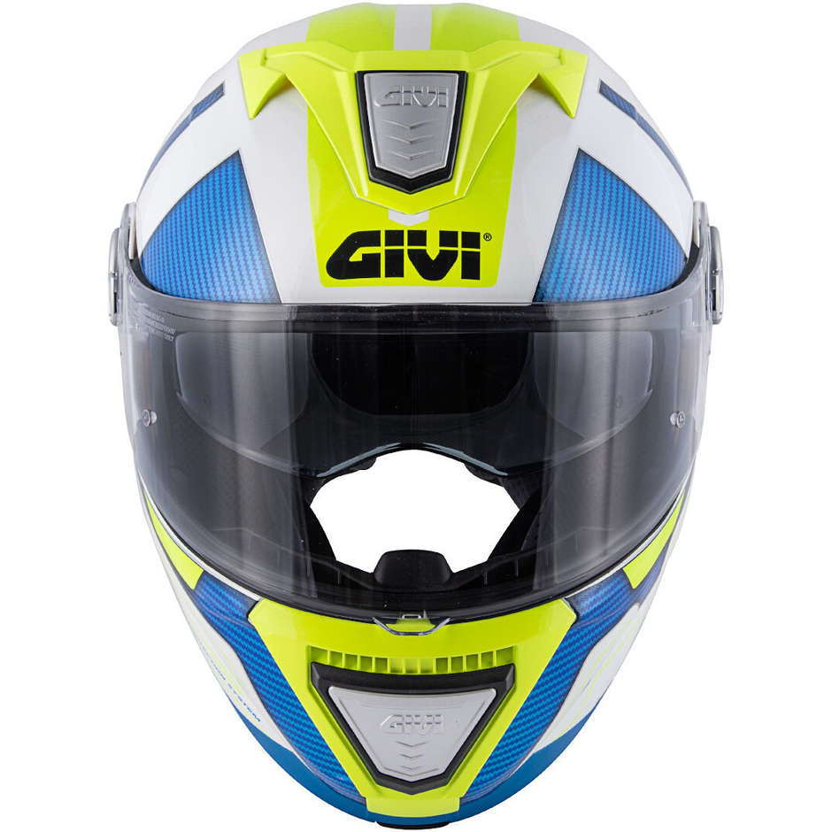 Modularer Motorradhelm P / J Givi X.23 SYDNEY Protect Weiß Blau Gelb