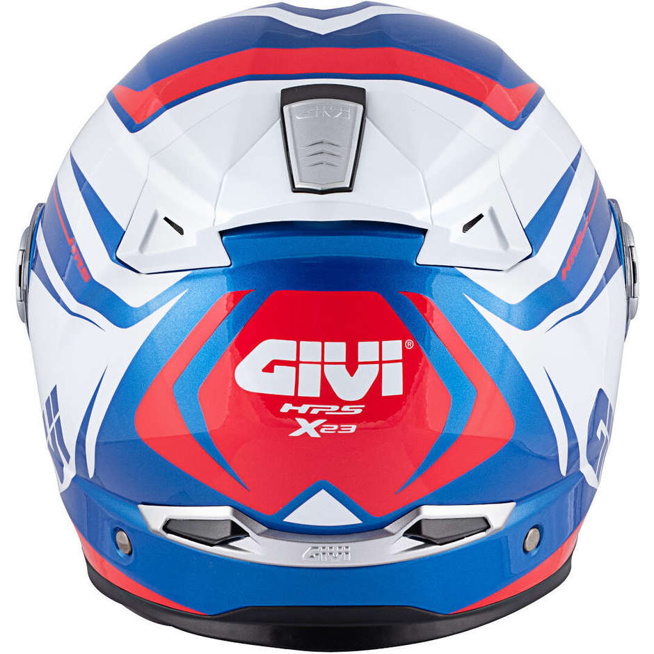 Modularer Motorradhelm P / J Givi X.23 SYDNEY Spitze Weiß Blau Rot