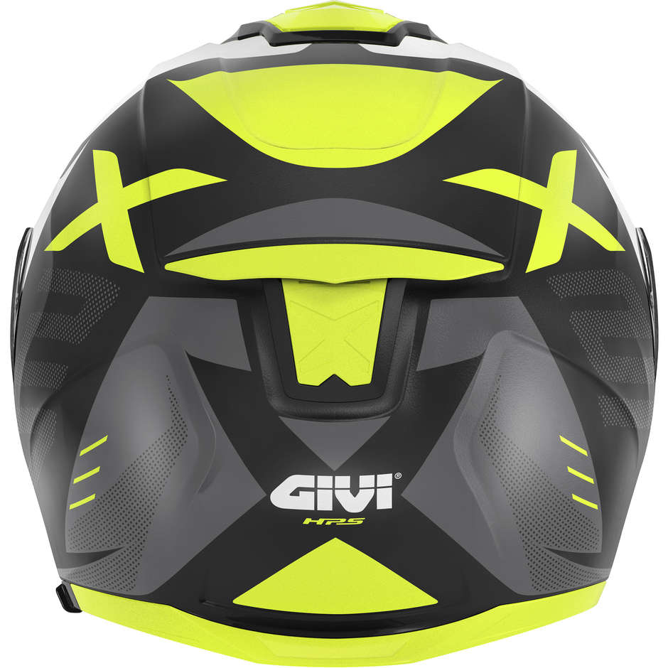 Modularer Motorradhelm P / J Givi X.27 DIMENSION Matt Schwarz Weiß Gelb Fluo
