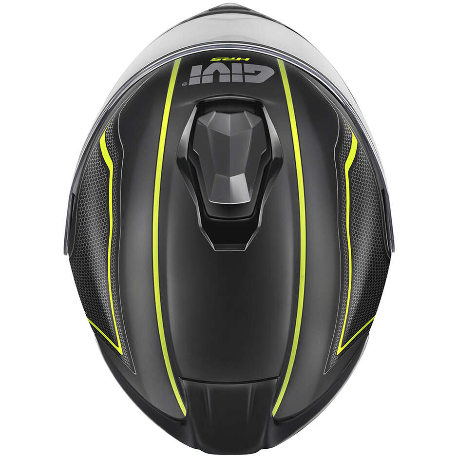 Modularer Motorradhelm P/J Givi X50 HOLOGRAMM Faser Mattschwarz Titangelb