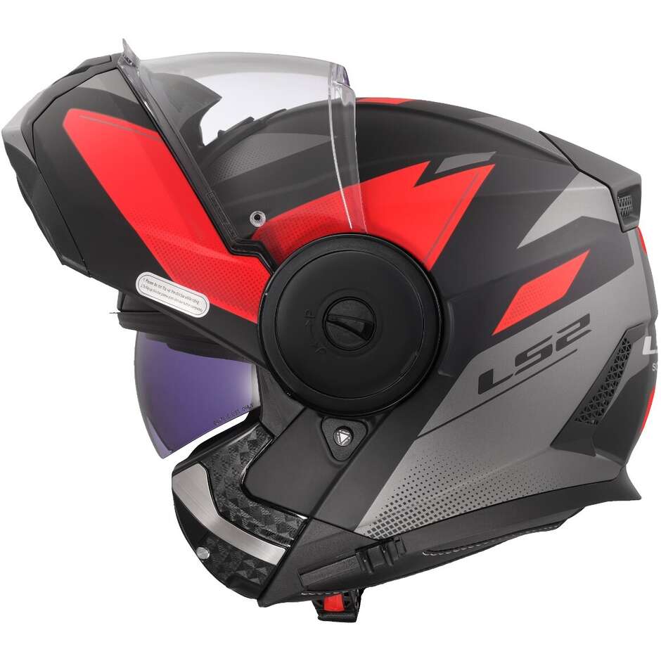Modularer Motorradhelm P/J LS2 FF902 SCOPE II DURIA Schwarz Rot