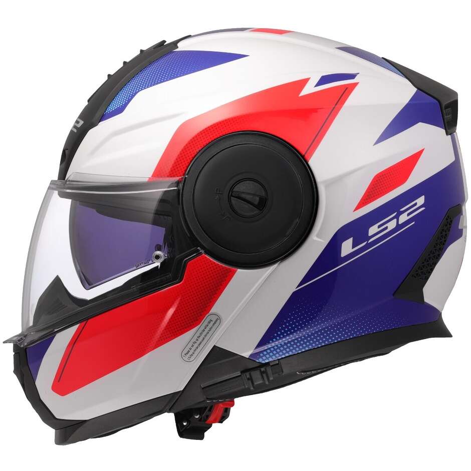 Modularer Motorradhelm P/J LS2 FF902 SCOPE II DURIA Weiß Blau Rot