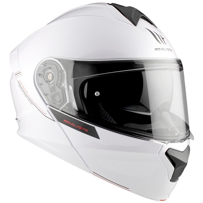 Modularer Motorradhelm P/J Mt Helm GENESIS SV S Solid A0 Glossy White