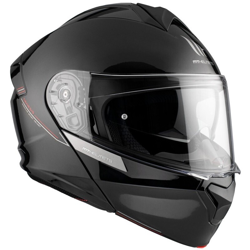 Modularer Motorradhelm P/J Mt Helm GENESIS SV S Solid A1 Glossy Black
