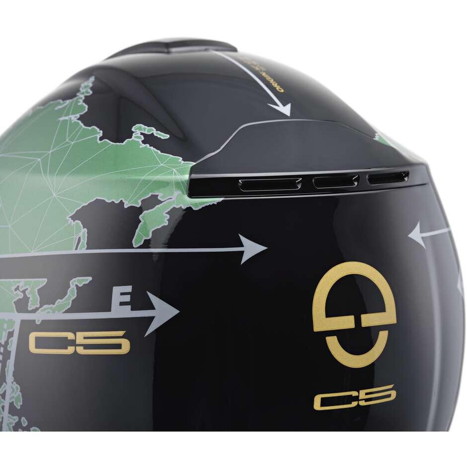 Modularer Motorradhelm P/J Schuberth C5 GLOBE Grün