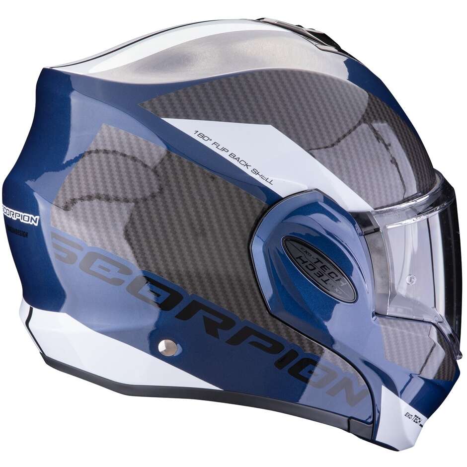 Modularer Motorradhelm P/J Scorpion EXO-TECH EVO TEAM Blau Schwarz Weiß