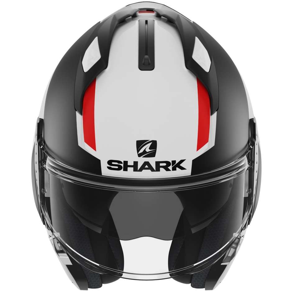 Modularer Motorradhelm P / J Shark EVO GT SEAN Weiß Schwarz Rot