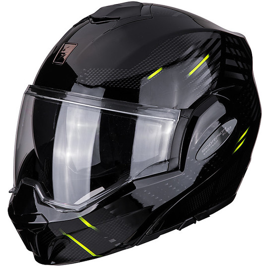 Modularer Motorradhelm Scorpion EXO TECH PULSE Glossy Black