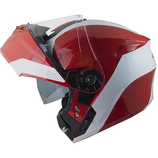 Modularer Motorradhelm Zulassung P / J CGM 508s BERLIN Rot Weiß