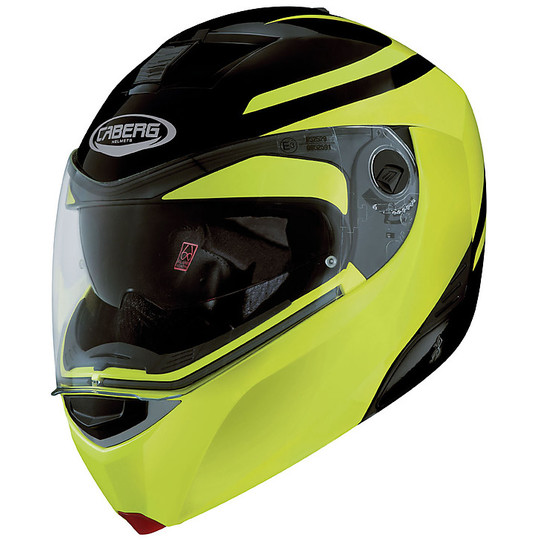 Modus Modular Motorcycle Helmet Caberg Duale Hivizion Black Fluorescent Yellow