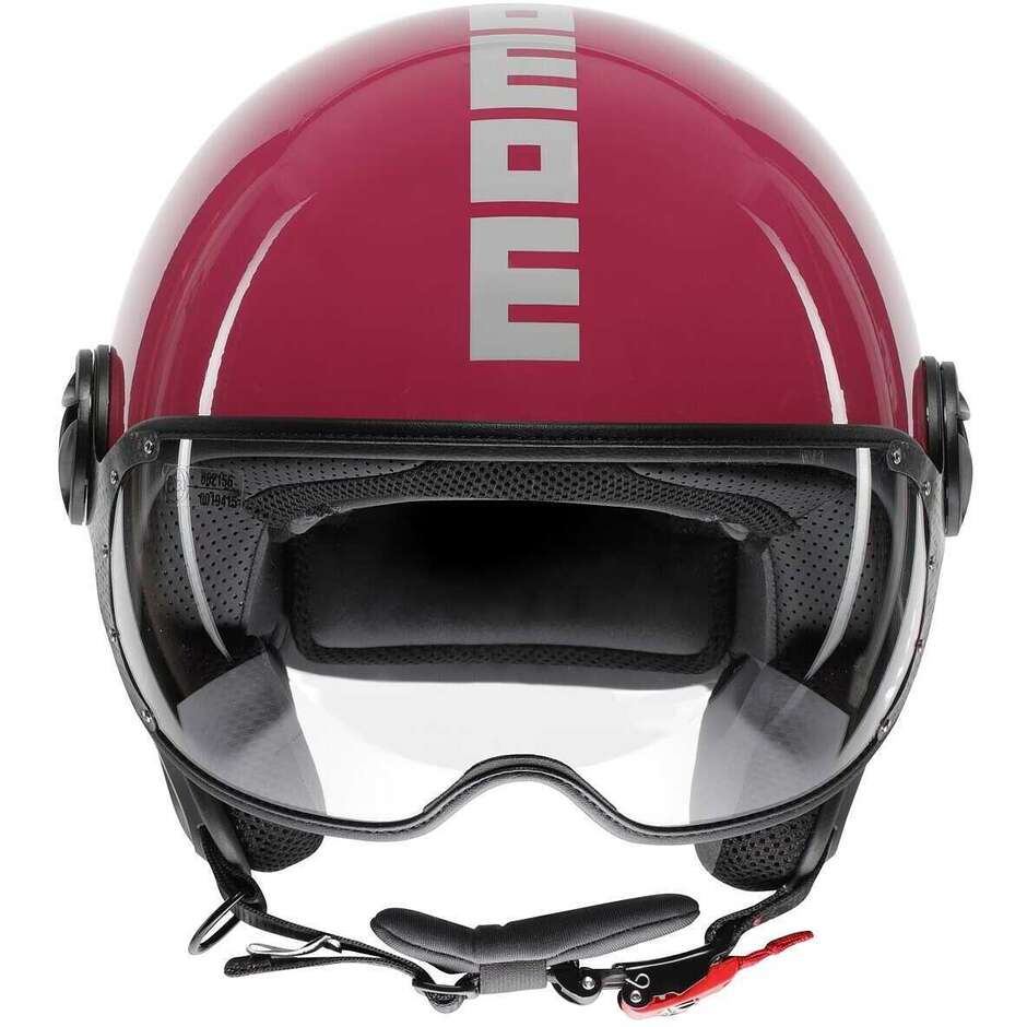 Momo Design FGTR CLASSIC Candy Fuchsia Weißer Motorrad-Jethelm