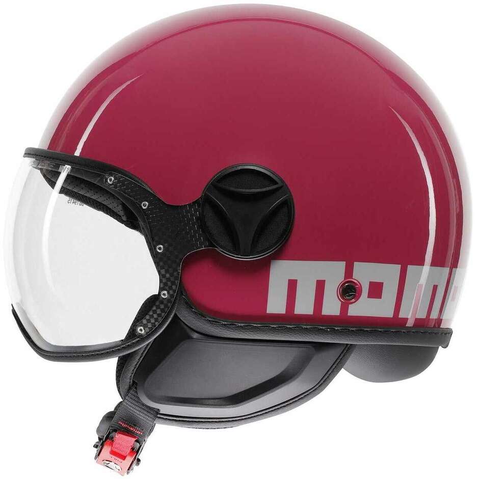 Momo Design FGTR CLASSIC Candy Fuchsia Weißer Motorrad-Jethelm