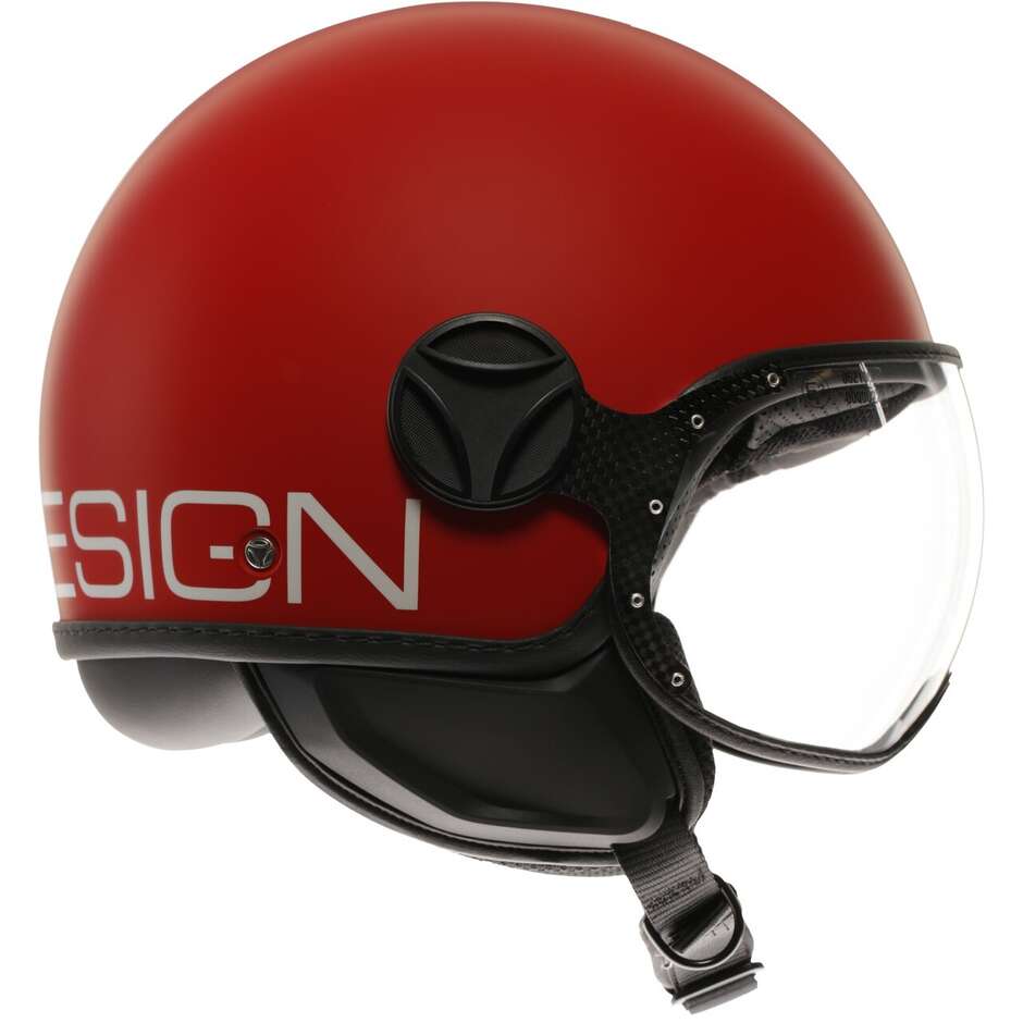 Momo Design FGTR CLASSIC Candy Red White Motorcycle Jet Helmet