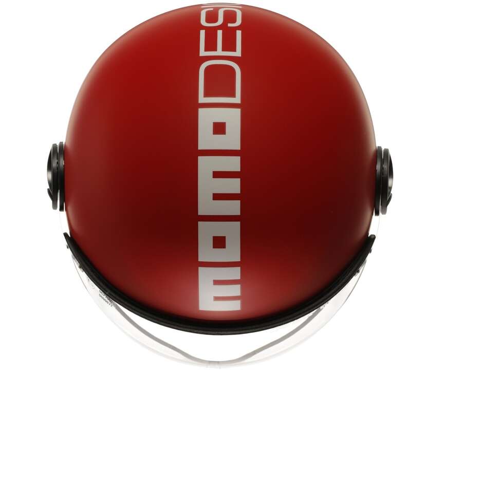 Momo Design FGTR CLASSIC Candy Red White Motorcycle Jet Helmet