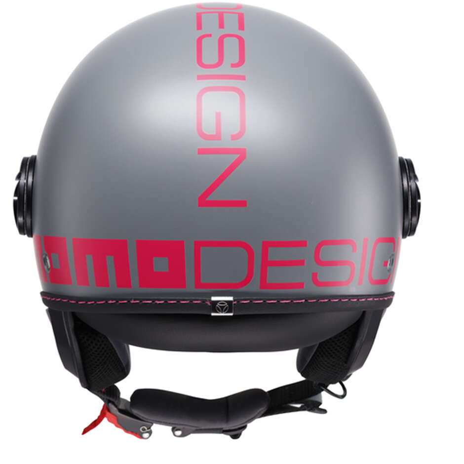 Momo Design FGTR CLASSIC Jet Motorcycle Helmet Matt Gray Fuchsia Fluo