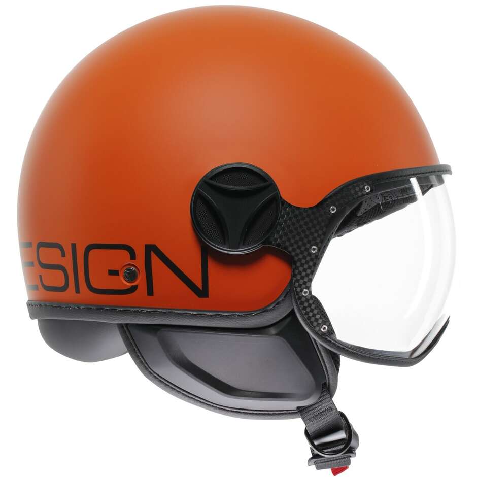 Momo Design FGTR CLASSIC Jet Motorradhelm Mono Orange Matt Schwarz