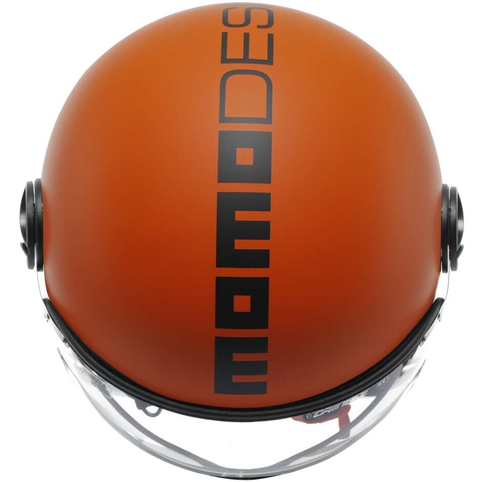 Momo Design FGTR CLASSIC Jet Motorradhelm Mono Orange Matt Schwarz
