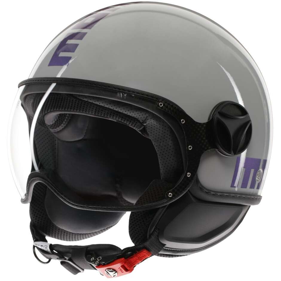 Momo Design FGTR CLASSIC Mono Flip Jet Motorcycle Helmet Blue Fuchsia