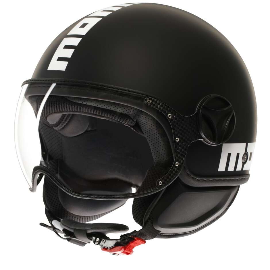 Momo Design FGTR CLASSIC Mono Jet Motorcycle Helmet Matt Black White