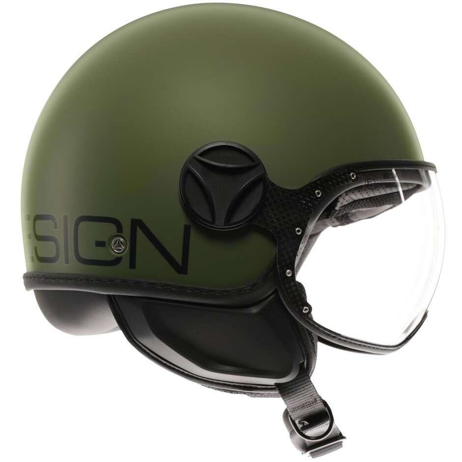 Momo Design FGTR CLASSIC Mono Jet Motorcycle Helmet Military Green Black