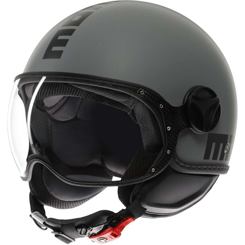 Momo Design FGTR CLASSIC Mono Jet Motorradhelm Matt Grau Schwarz