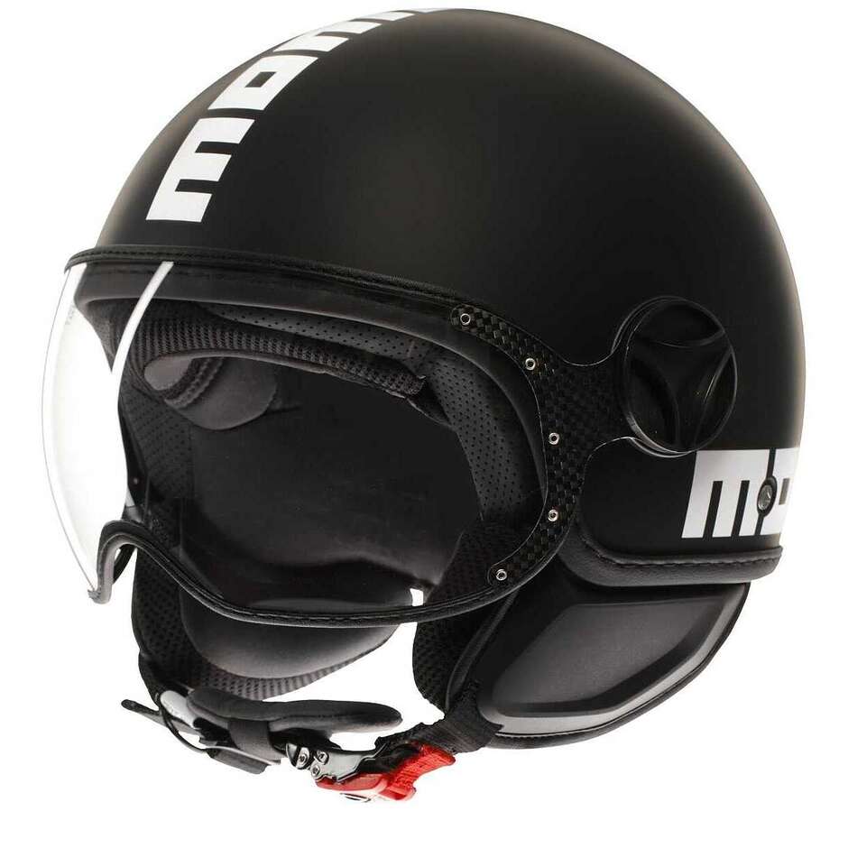 Momo Design FGTR CLASSIC Mono Jet Motorradhelm, Matt Schwarz und Weiß