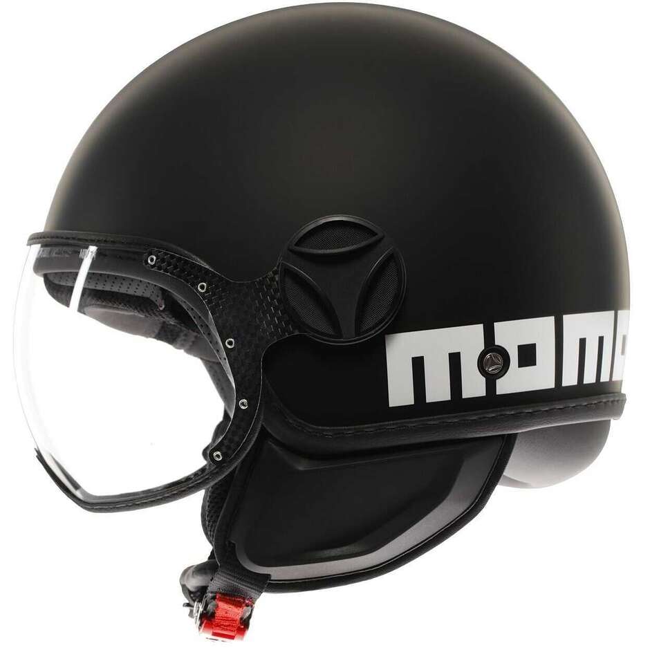 Momo Design FGTR CLASSIC Mono Jet Motorradhelm, Matt Schwarz und Weiß