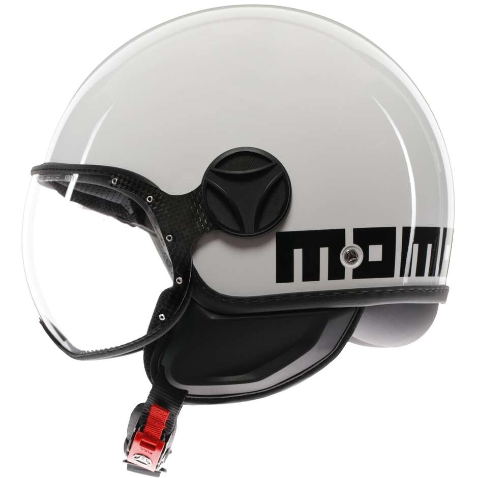Momo Design FGTR CLASSIC Mono Weiß Schwarz Motorrad Jethelm