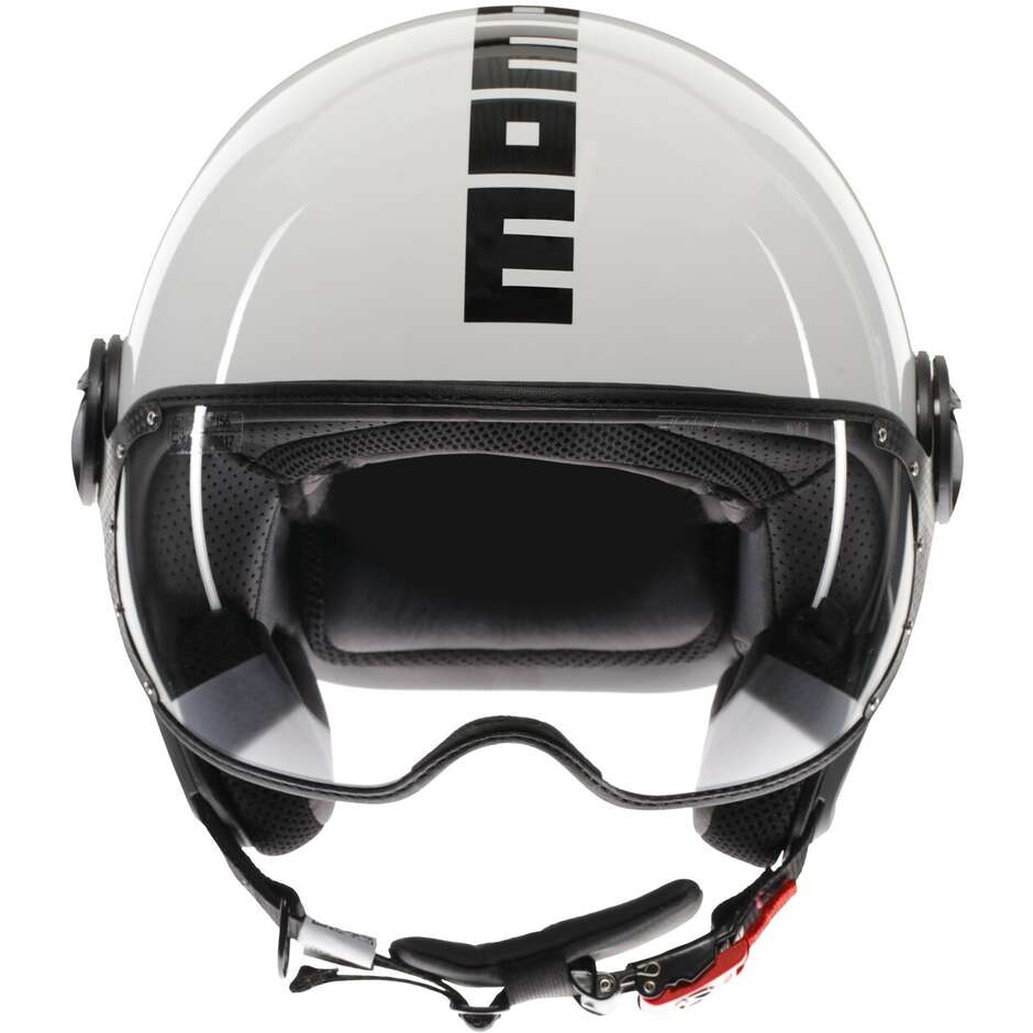 Momo Design FGTR CLASSIC Mono White Black Motorcycle Jet Helmet