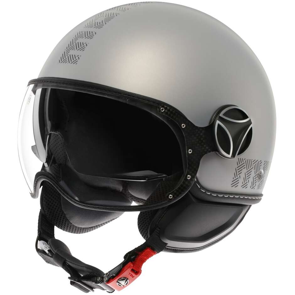 Momo Design FGTR EVO Hip Motorrad Jethelm Mattgrau Cerulean Grau